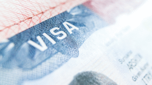 Close-up of a visa, illustrating the Diaspora visa for investment in Indonesia and its benefits for investors.