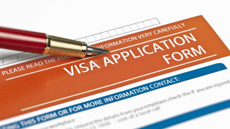 A visa application form symbolizing the process of applying for a calling visa in Indonesia