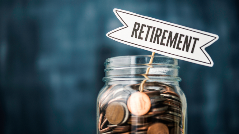 Retirement savings jar filled with coins, illustrating how much money is needed to retire in Bali and plan long-term financial security.